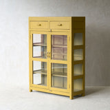 Vintage Small Cabinet with 2 Drawers | Mustard