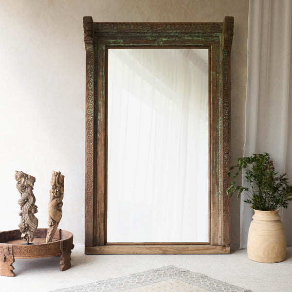 Vintage Teak Mirror | Natural