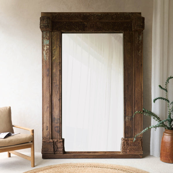 Vintage Carved Mirror | Natural