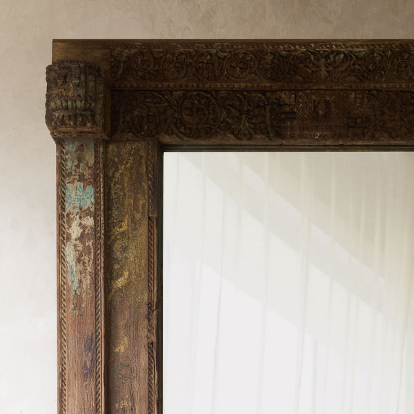 Vintage Carved Mirror | Natural