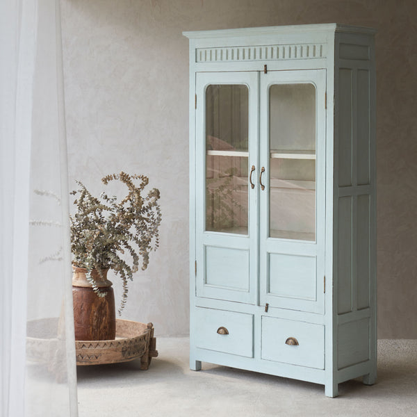 Vintage Extra Large Cabinet With Drawers | Sky Blue