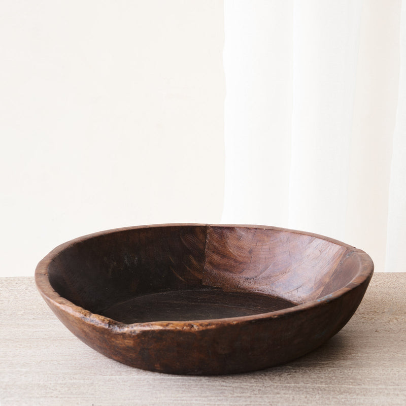 Vintage Wooden Parat Bowl - Medium