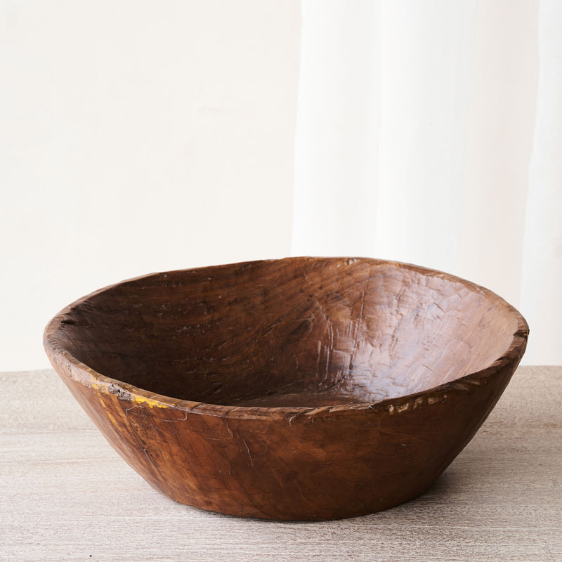 Vintage Wooden Parat Bowl - Medium