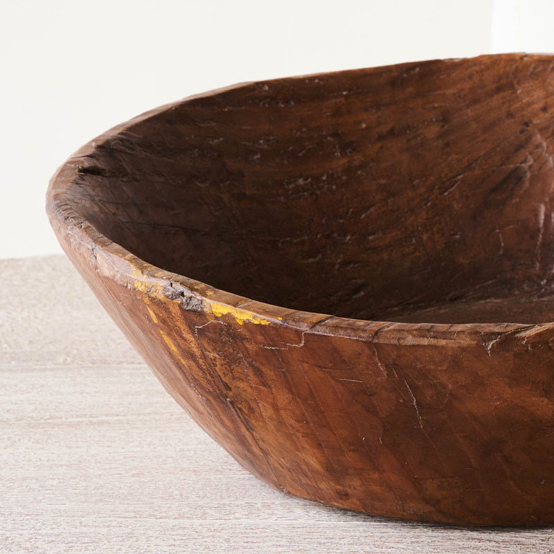 Vintage Wooden Parat Bowl - Medium