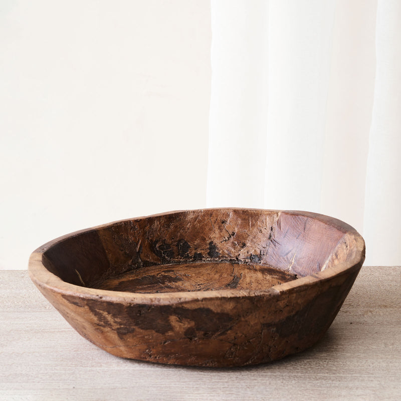 Vintage Wooden Parat Bowl - Medium