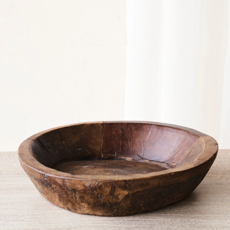 Vintage Wooden Parat Bowl - Medium