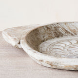 Vintage Wooden Carved Parat Bowl - Floral B