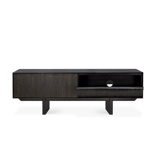 Mosaic TV Console | Teak - Black (162cm)