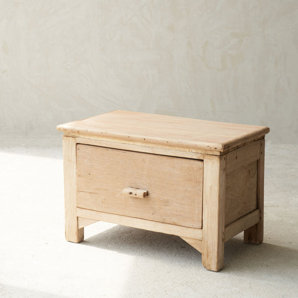 Vintage Side Table with Drawer | Natural