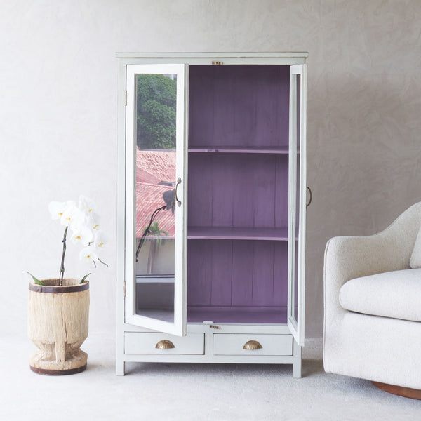 Vintage Large Cabinet with Drawers | Limestone