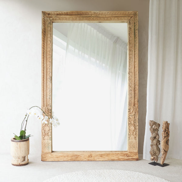 Vintage Carved Mirror | Natural