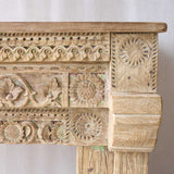 Vintage Teak Console with Carvings