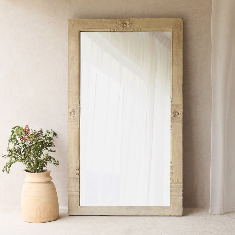 Vintage Carved Mirror | Natural