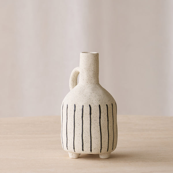 Jonai Vase | Cream Black