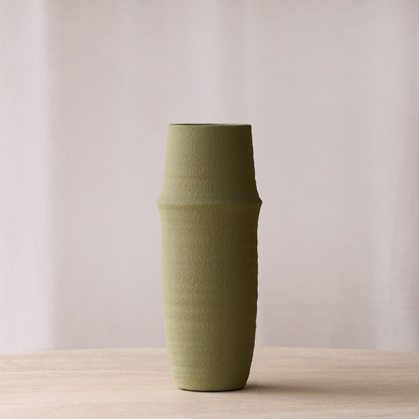 Macadamia Ceramic Vase | Olive Green