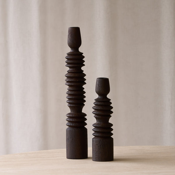 Afife Candlestick | Dark Brown