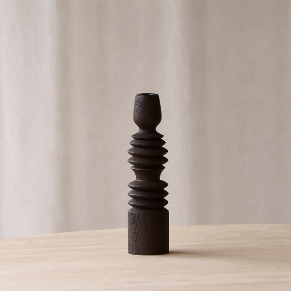 Afife Candlestick | Dark Brown