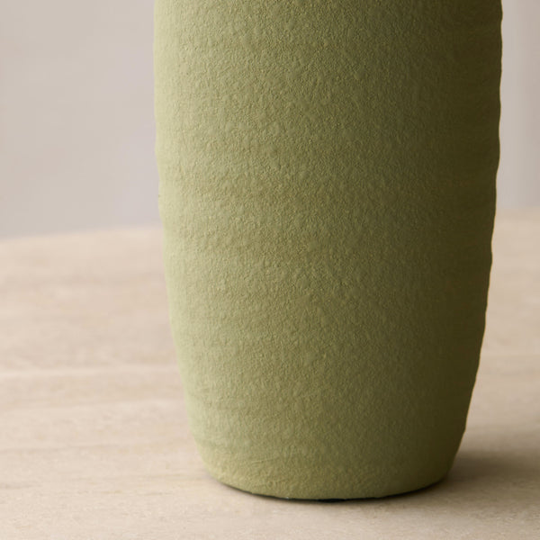 Macadamia Ceramic Vase | Olive Green