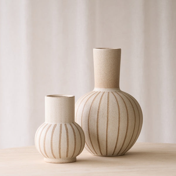 Ulloa Ceramic Vase | Matt Sand and Brown