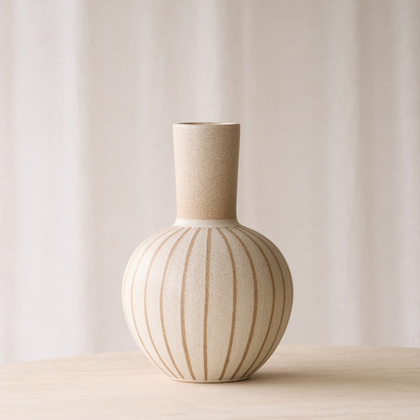 Ulloa Ceramic Vase | Matt Sand and Brown