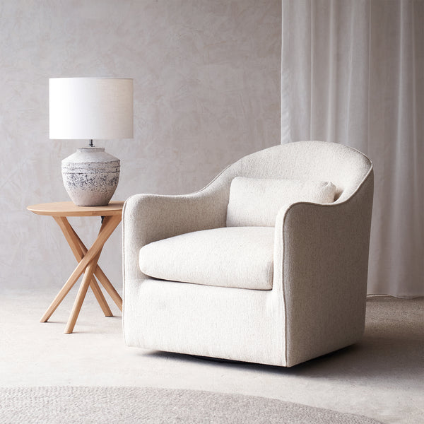 Millie Swivel Armchair | Alabaster