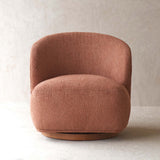 Sienna Fabric Swivel Armchair | Clay