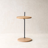 Bystander Leather Side Table | Pecan with Oak Frame