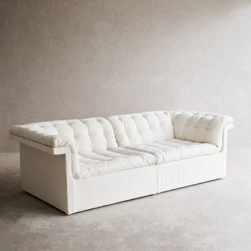 Furrow Modular Fabric Sofa | Blanc (226cm)