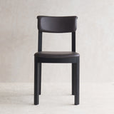 Noki Leather Dining Chair | Black Frame - Cigar