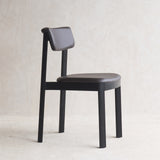 Noki Leather Dining Chair | Black Frame - Cigar