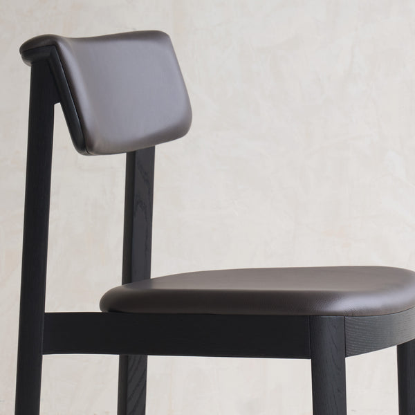 Noki Leather Dining Chair | Black Frame - Cigar