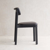 Noki Leather Dining Chair | Black Frame - Cigar