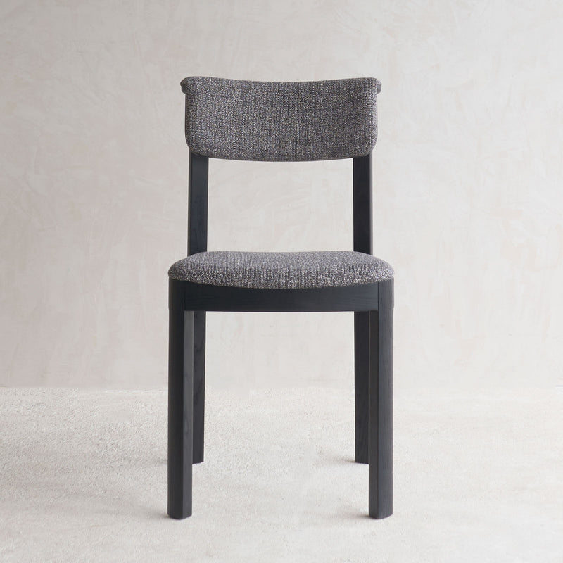 Noki Fabric Dining Chair | Black Frame - Cinder