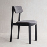 Noki Fabric Dining Chair | Black Frame - Cinder