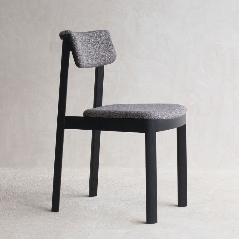 Noki Fabric Dining Chair | Black Frame - Cinder