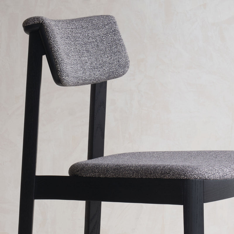 Noki Fabric Dining Chair | Black Frame - Cinder