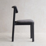 Noki Fabric Dining Chair | Black Frame - Cinder