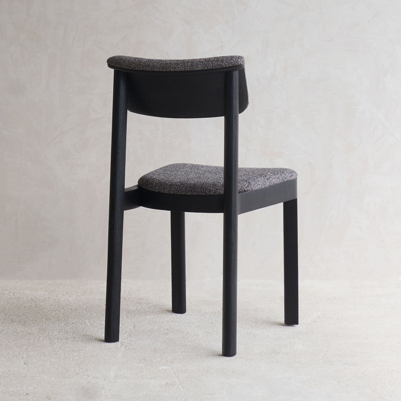 Noki Fabric Dining Chair | Black Frame - Cinder