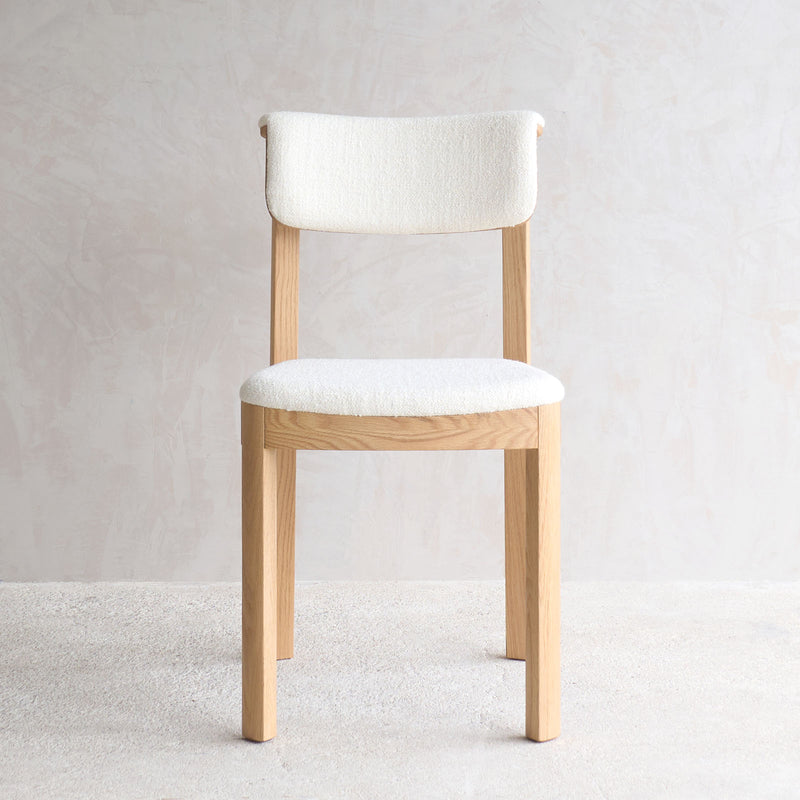 Noki Fabric Dining Chair | Oak Frame - Panna Cotta