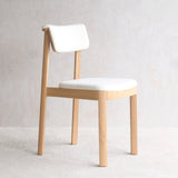 Noki Fabric Dining Chair | Oak Frame - Panna Cotta