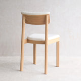 Noki Fabric Dining Chair | Oak Frame - Panna Cotta