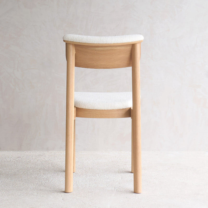 Noki Fabric Dining Chair | Oak Frame - Panna Cotta