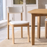 Noki Fabric Dining Chair | Oak Frame - Panna Cotta