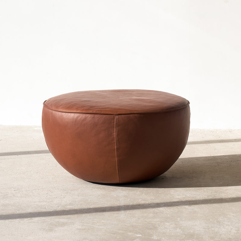 Fable Leather Ottoman | Saddle (70cm)