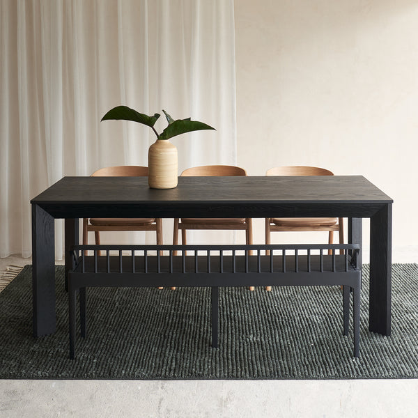 Kasper oak dining table in black - Originals Furniture Singapore