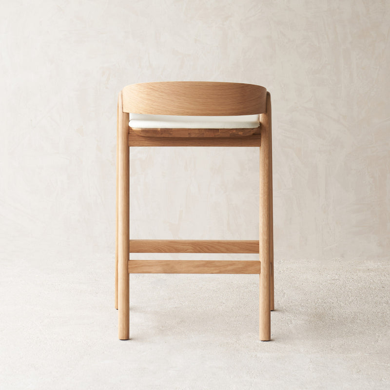 Inlay Counter Stool | Oak Frame - Bespoke Leather