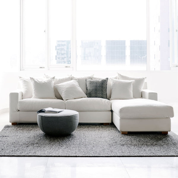 Beccy Fabric L-Shape Sofa | Ivory (290cm)