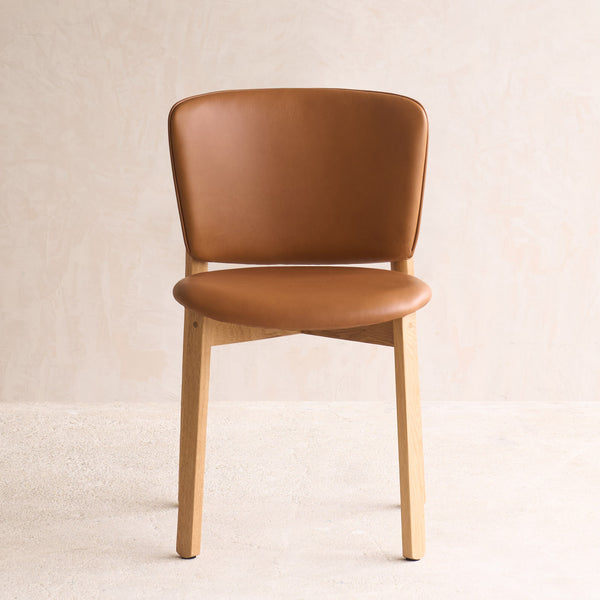 Pinta Leather Dining Chair | Oak Frame - Saddle