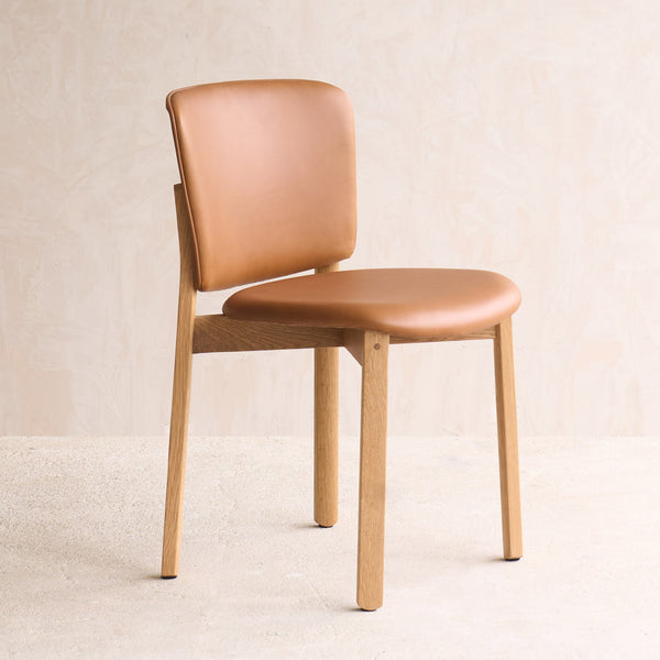 Pinta Leather Dining Chair | Oak Frame - Saddle