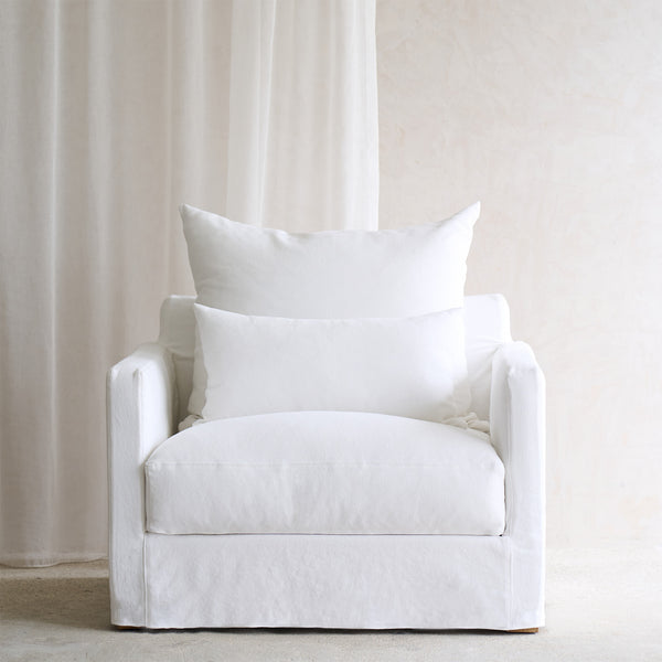 Sloopy Fabric Armchair | Flanders White